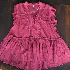 NWT❣️Free People Burgundy Baby Blues Tunic
